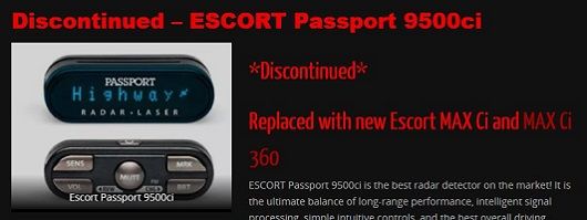 Escort 9500 ci descatalogado - discontinued