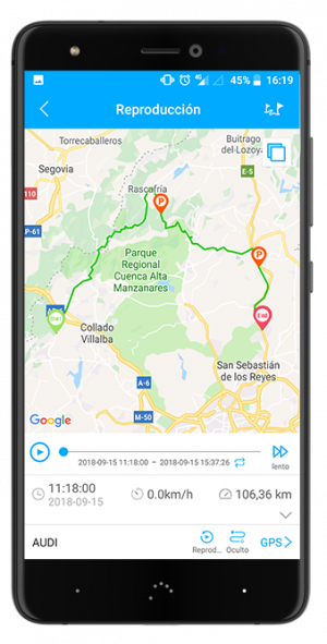 Localizador GPS Premium GT app trayectos rutas