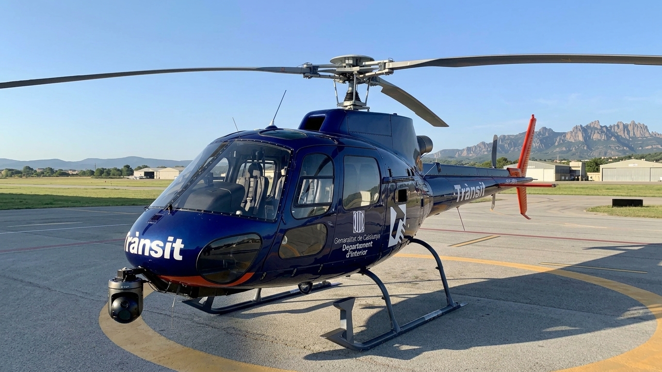 Helicóptero Falcó Servei Transit con sistema radar de velocidad